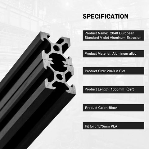 Five Pack 2040 V Slot Aluminum Extrusion European Standard 1220mm Length Anodized Aluminum Profile For CNC DIY 3D Printer And Industrial Bracket Building