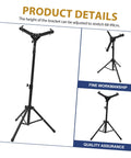 Killer Portable Aluminum Drum Stand And Snare Practice Rack Featuring Rock Solid Wide Base Plus Lightweight Heavy Duty Dumb Drum Holder That Secures Tight For Home Studio Or Weekend Jam Sessions, adjustable height, black alloy material.