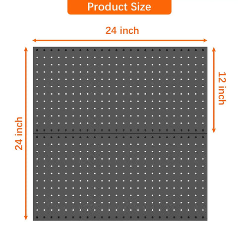 Heavy Duty Metal Pegboard Panels For Wall Garage Gear Storage And Organization Durable Steel Pegboard For Garage Workbench, 12x24 inches.