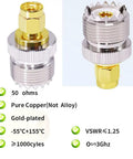PL259 to SMA Male UHF Female Radio Antenna Adapter Low Loss Coax Connector, gold-plated, pure copper, dual view