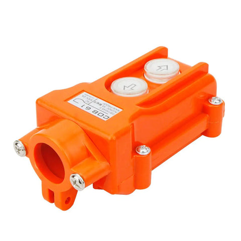 Heavy Duty Metal Rainproof Hoist Crane Push Button Switch With CoB-61 Pendant Control Station, orange, manual control, up down operation.