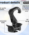 8 Pack L Track Hooks With Single Stud Fitting Spring Loaded 360 Degree Adjustable Gear Hook for Trailer Truck Garage Tie Down System Heavy Duty 60 Lbs Max Load Capacity, showing hook details and materials.