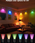RGB LED Indoor Spot Lights With Color Changing, App And Remote Control, in living room showing multiple color options