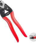 Beefy 8 Inch Wire Rope Cutter With Heavy Duty Chrome Vanadium Steel Blade And Lever Action Handles For Brakes Clotheslines And Cable Work Industrial Grade Pro Grip For Long Lasting Sharp Cuts, red handles