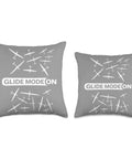 Throw Pillow With Flyin Glider Plane Pilot Scene Cozy Aviation Decor For Flyers Perfect Gift Idea For Christmas Or Birthday Alpine Mountain Flight Theme Double Sided 100 Percent Polyester with "Glide Mode On" design.
