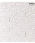3D Brick Textured Wall Panels With Self Adhesive Foam Waterproof Finish For A Modern Living Room Bedroom Or Kitchen, Easy Peel And Stick Wall Covering Background Decoration 12 Sheets White, Non Toxic Kid Friendly Sound Dampening Upgrade.