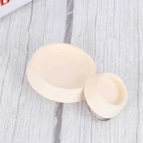 4pcs Rubber Bathtub Stopper Plug with Hanging Ring for Sink Drains, two stoppers in soft rubber with metal hanging rings.