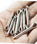 220 Piece Dowel And Cotter Pin Assortment Kit For Automotive Repair With Hairpin And Hitch Pins Versatile Fasteners For Mechanics Garage Use Easy Install And Secure Fit stainless steel cotter pins in hand