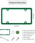 Two Pack Colorful Car License Plate Frames With Gaskets Screws And Caps Stainless Steel Four Hole License Plate Holder Fits US