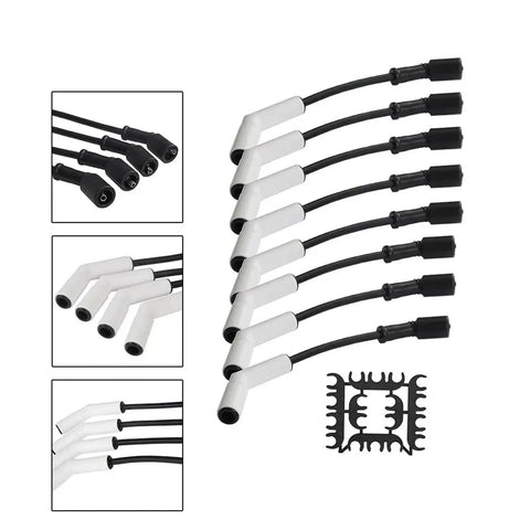Premium 9070C Extreme Wire Kit With Silicone Sleeves For Gm Ls Lt Gen Engines Like Ls2, Ls3, Ls4, And Ls7 To Rejuvenate Your Spark Plug Wires And Get That Slick Look Under The Hood. 8-piece silicone wire covers, black and white