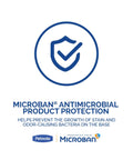 Microban antimicrobial product protection logo, ensuring cleanliness for Hassle Free Automatic Cat And Dog Gravity Food Feeder Dispenser.
