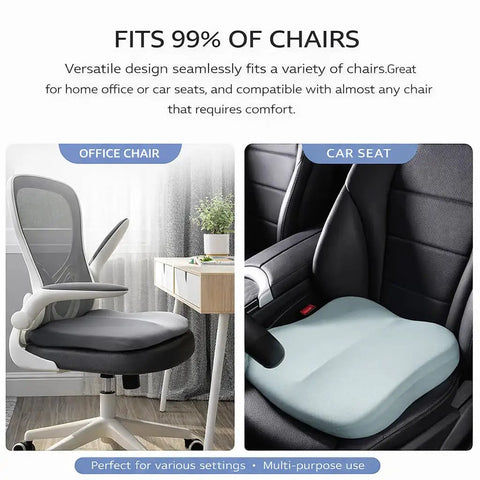 Elevate Your Ride With This Memory Foam Height Enhancing Car Seat Cushion for office and car use, fits most chair types.