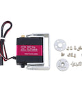 Heavy Duty Dual Shaft Digital Servo Featuring Killer Thirty Five Kilogram Rock Solid Torque And Slick Metal Gears For Full Two Seventy Sweep In Rc Cars Robots with attached brackets and screws.
