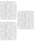 Heavy Duty 4 Inch Interior Door Hinges White Steel 3 Pack with removable pins for easy installation on doors.