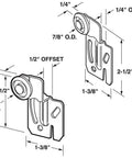 Sliding Closet Door Roller Kit For Top Hung Bypassing Doors Fits 3/4 To 1-3/8 Inch Thick Wardrobe Panels 7/8 Inch Convex Edge Wheels