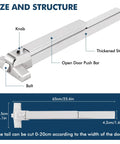 Heavy Duty Stainless Steel Panic Bar Exit Device With Exterior Lever And 5 Keys For 27 To 40 Inch Wood Or Metal Doors diagram