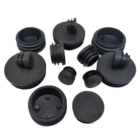 Round Plastic Leveling Feet Black End Plugs Set for Furniture and Equipment Heavy Duty Adjustable Height 10mm to 140mm