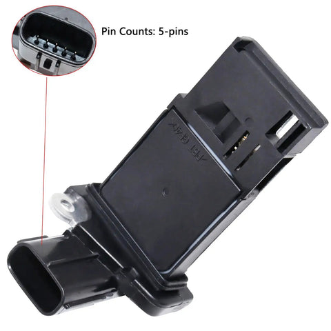 Direct Fit Mass Air Flow Sensor MAF Meter For Honda Accord Civic Pilot Fit CR V Insight Passport Odyssey Ridgeline And Acura ILX MDX RDX RLX TL TLX TSX 37980 RNA A01 37980 RAD L11 Replacement Part, showing a 5-pin connector