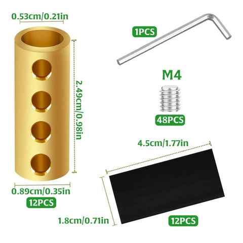 Twelve Pack 6 AWG Wire Connector Nut Kit With Screws And Shrink Tubes For Quick Wiring Connection, 80A Capacity Underground Wire Splicing Kit components shown.