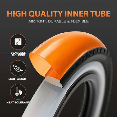 Orange high-quality TPU bike inner tube, Two Pack Ultralight TPU Bike Inner Tubes 700C 18 32C Fits Road And Gravel Bikes With 65Mm Presta Valves Include Patch Kit Orange Featherweight At About Thirty Five Grams For Ride Ready For Tough Gravel And Road Rides, airtight, durable, flexible.