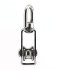 M20 Stainless Steel Single Pulley Block Heavy Duty Rigging Hardware With 20mm Wheel For Wire Rope Lifting 75kg Capacity Fixed Swivel Pulley For Rugged Industrial Use, front view