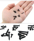 Close-up view of Massive 1430 Piece Black Carbon Steel Miniature Phillips Pan Head Screw Set M1.2 M1.4 M1.5 M1.7 M2 For Electronics Repair