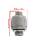 Heavy Duty Liquid Tight Connector 1/2 Inch Straight 180 Degree No Sweat Install Steel Plastic Conduit Fitting Solid Grip 150 Pack viewed from the top with measurements.