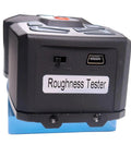 Portable TMR200 Surface Roughness Gauge With DSP Processing, handheld tester rear view with USB port and on/off switch