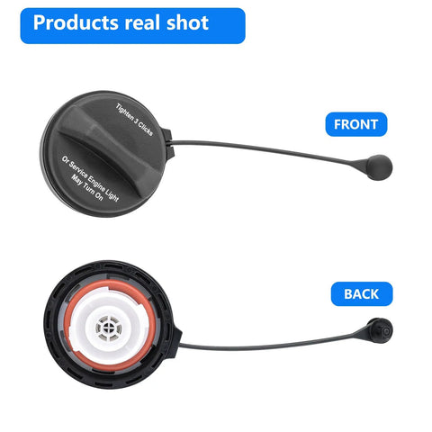 Front and back view of Buick Gas Cap Replacement 95995094 Direct Replacement For Factory Part 95995094 with Easy Click Lock