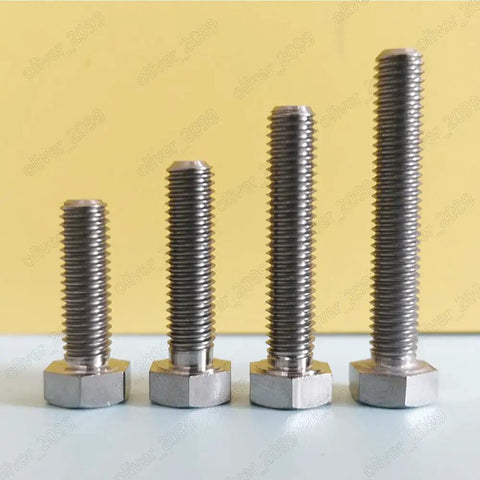 Top Tier Titanium Gr5 Hexagon Bolts Pack Of 5 M20 X 80mm in various lengths, showcasing high-strength metric fasteners.