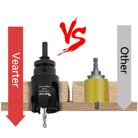 Comparison of Heavy Duty Pro Grade Carbide Piercing Hole Saw Kit vs other hole saw, highlighting performance differences.