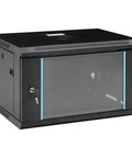 Slick 6U Wall Mount Server Rack Cabinet With Lockable Steel Door And Removable Panels, showcasing sleek design and key lock.