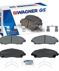 Front QS Disc Brake Pad Set For Honda Pilot 2016 2017 2018 Direct Replacement with hardware shown in box packaging