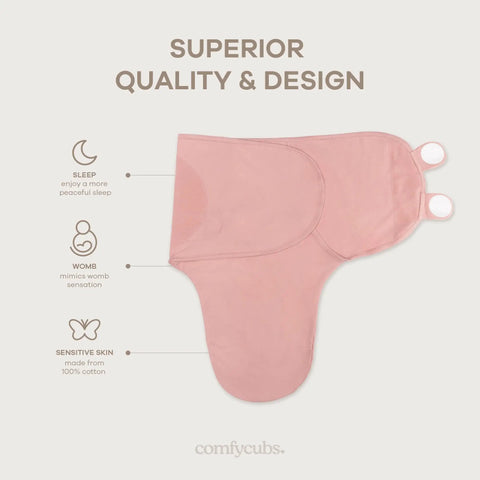 Cozy Baby Swaddle Blanket Set Three Pack 100 Percent Cotton Newborn Wraps For 0 To 3 Months Breathable Durable Sleep Sack Blush