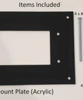 Flush Mount Plate For Whole House Surge Protector Wall Mount Accessory For FS060 FS100 FS140 Acrylic Black Drywall Installation Includes Mount Plate Spacer Rods Screws Washers Nuts