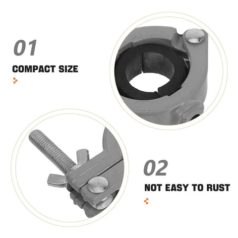 Close-up view showing compact size and rust-resistance of Rotatable Aluminum Mini Bench Vise Clamp With Table Clamp For Rotary Tools