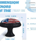 Crystal Glass Cabinet Knobs With Vintage American Flag Design And Rough Texture Mushroom Drawer Pulls For Dope Home Decor On Dressers Kitchens And Bathrooms Includes Screws 1 Pack