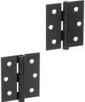 Square Door Hinge 3 x 2.5 x 0.08 In Black Heavy Duty Storm And Screen Door Hinge 2 Pack with visible mounting holes