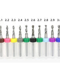 Mini Gun Drill Bit Set 2.1 To 3.0mm For Precision PCB Drilling Ten Piece Kit With 3.175mm PCB Bit Diameters