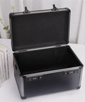 Beefy Portable Aluminum Toolbox Case With Dual Password Lock For Tools And Craft, Heavy Duty Tool Organizer Box In Black