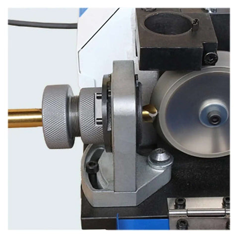 Close-up of a Premium Twist Drill Bit Sharpener for 3 To 13MM Hss And Carbide Bits with adjustable angle feature.