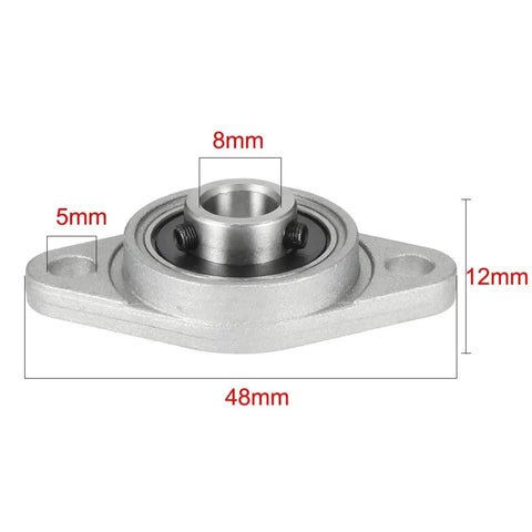 4 Pcs Zinc Alloy Flange Pillow Block Bearings Has Steel Core Self Aligning 8Mm Or 12Mm Shafts Super Heavy Duty Wear Resistant Perfect For Your Robust Jobs Helping Your Units Running Smooth Under Stress For Builders Seeking Reliable Performance Right Now. 8mm shaft flange bearing with 48mm base, 12mm height