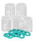 Tig Welding Glass Cup Kit, 5-Piece Set With 10 O-Rings, clear cups with green O-rings for WP 9 20 25 17 18 26 torches