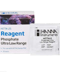 Phosphate Ultra Low Range Reagents Kit 25 Tests with pre-measured high purity chemicals and traceable lot numbers, expiration date visible.