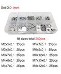 Ultra Thin 304 Stainless Steel Washer Set And Shim Gasket Kit 0.1 0.2 0.3mm Fits M2 M3 M4 M5 M6 M7 M8 Prograde Spacers 250-Piece Assortment In A Sturdy Stash Box, 0.1mm set in organizer