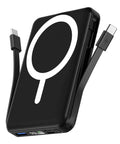 Super Sleek MagSafe Power Bank With 10000Mah Magnetic Portable Charger For Iphone 16 15 And Air angled view with USB-C cable.