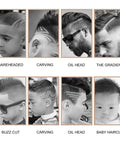Various hairstyles created using Top Shelf Cordless Hair Clippers For Men Offering Barber Grade Electric Hair Cutter.