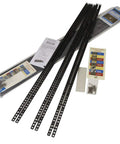 Shower Floor Slope Kit With Quick Pitch And Pre Pitch System showing 6 Quick Pitch sticks, center drain ring, weep hole protector