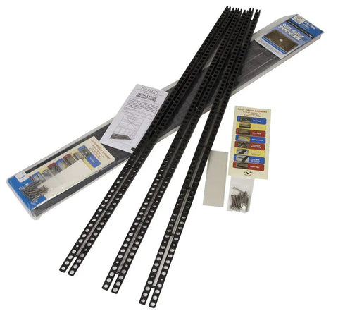 Shower Floor Slope Kit With Quick Pitch And Pre Pitch System showing 6 Quick Pitch sticks, center drain ring, weep hole protector