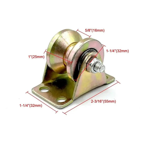 Heavy Duty V Groove Caster Wheels 4 Pack One Quarter Inch Steel Sliding Gate Rollers heavy duty steel roller with dimensions
